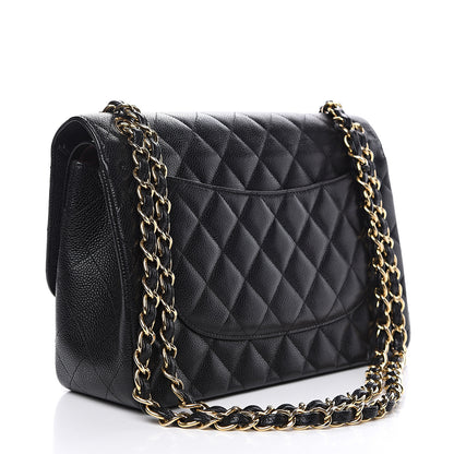 Chanel Caviar Quilted Jumbo Double Flap Black 2 of 16