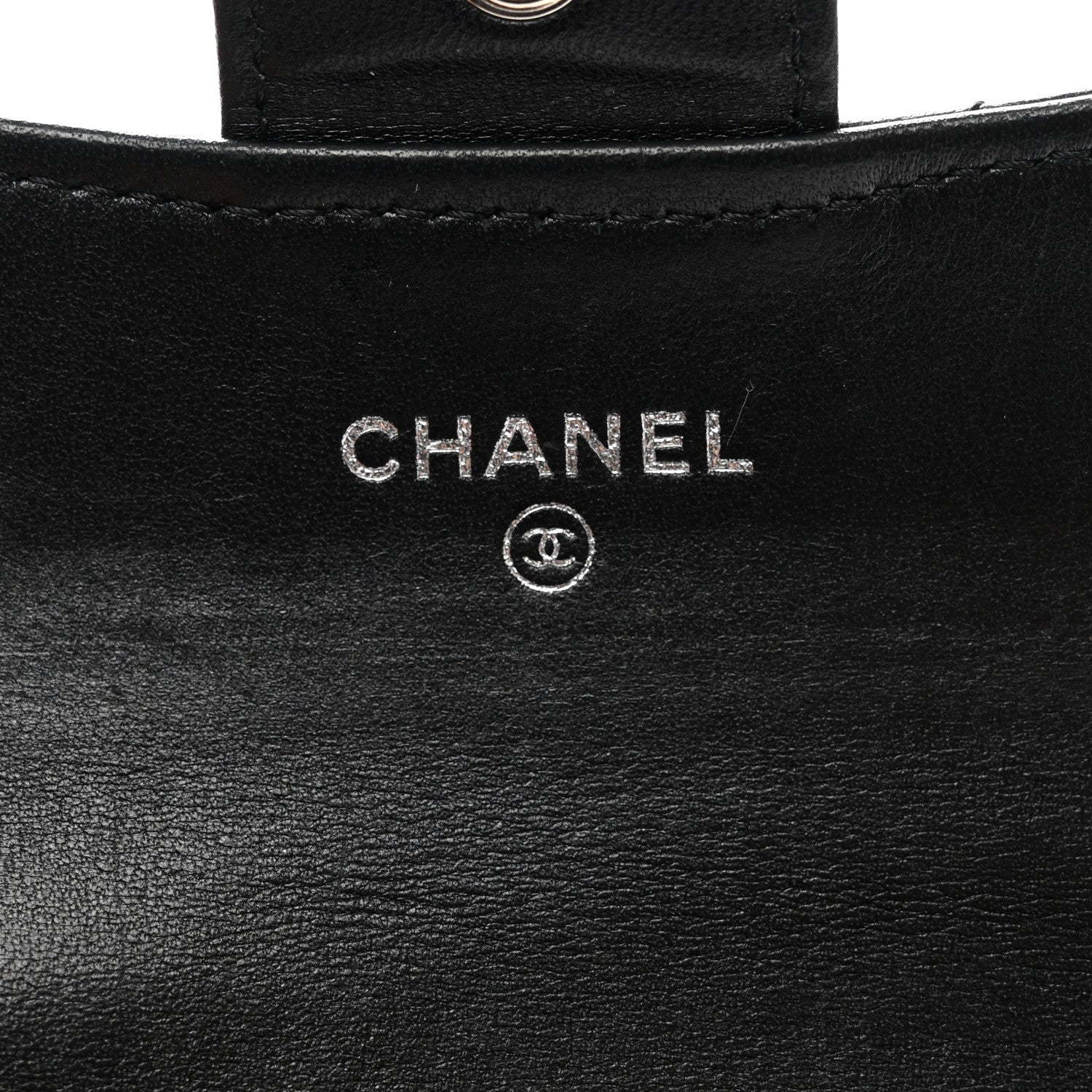 Chanel Lambskin Quilted Flap Card Holder Wallet Black 6 of 9