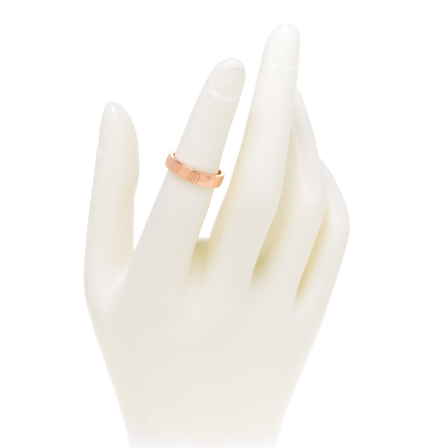 18K Pink Gold 4mm Happy Birthday Band Ring 49 5