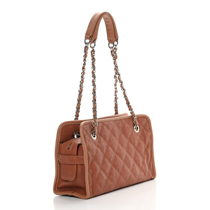 Chanel Caviar Quilted Small Casual Riviera Zip Shoulder Bag Brown 3 of 14
