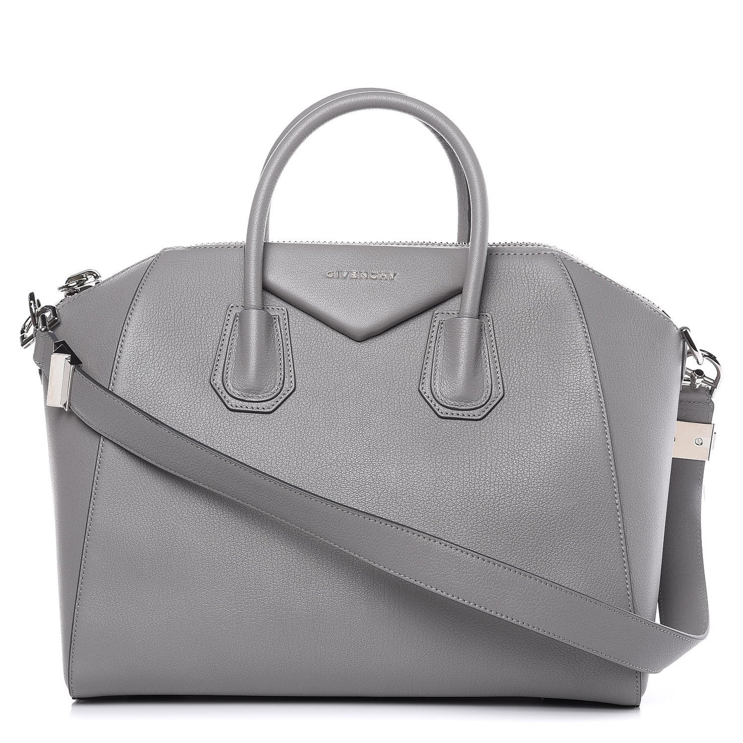 Sugar Goatskin Medium Antigona Pearl Grey