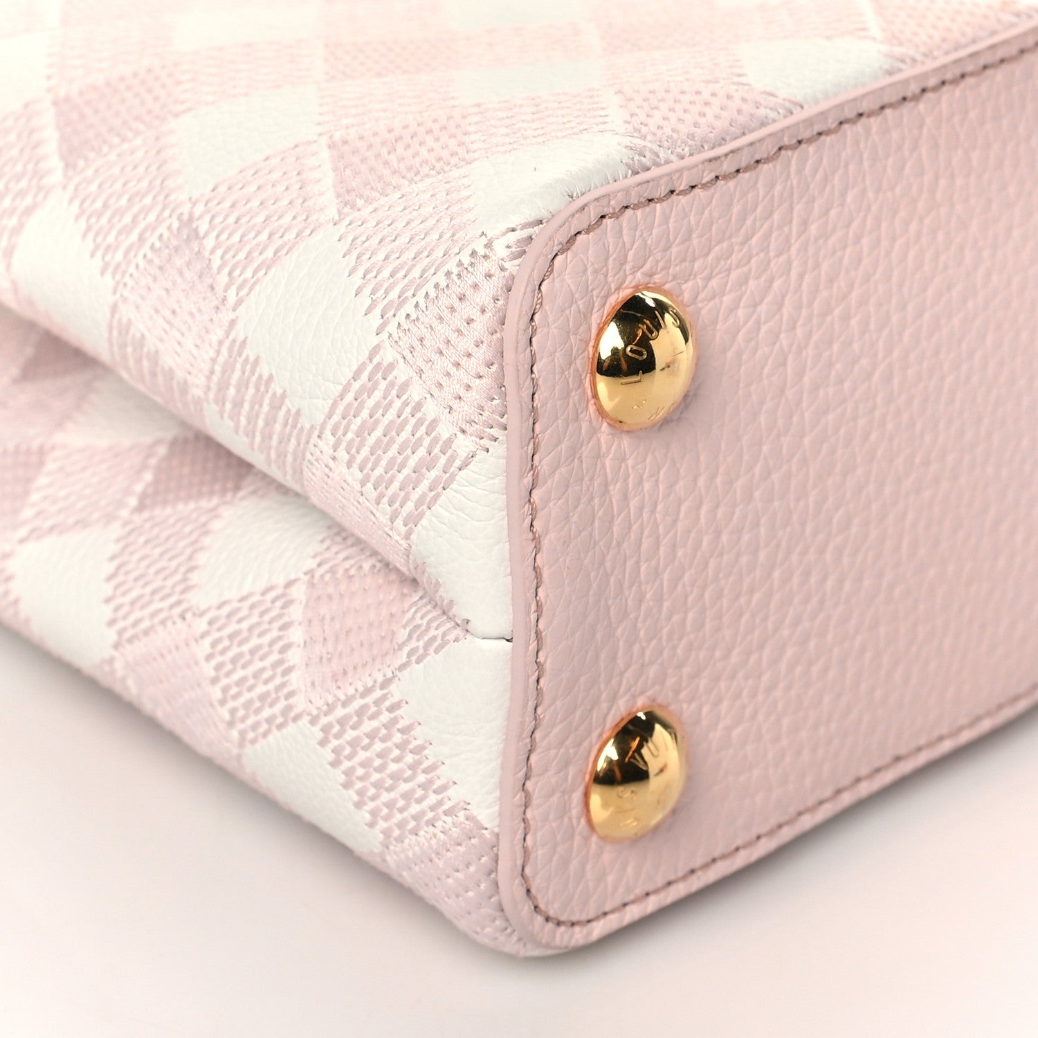 Louis Vuitton Taurillon Embroidered Vichy Capucines BB Light Pink 8 of 9