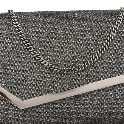 Jimmy Choo Glitter Fabric Erica Chain Clutch  Anthracite 7 of 14