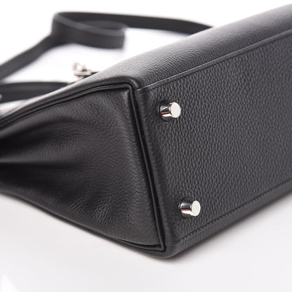 Hermes Togo Horseshoe Kelly Retourne 25 Black Magnolia 39 of 41