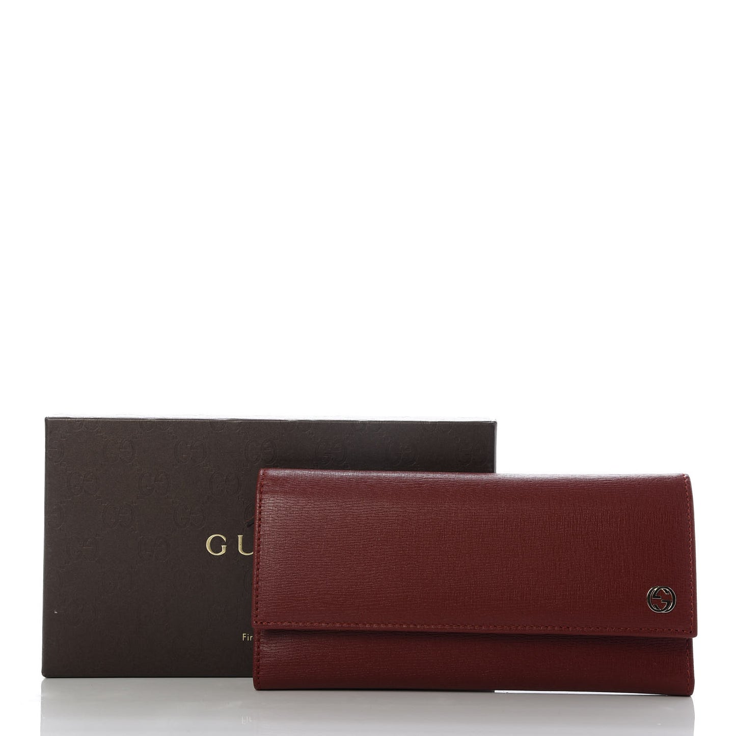 Calfskin GG Continental Wallet Red