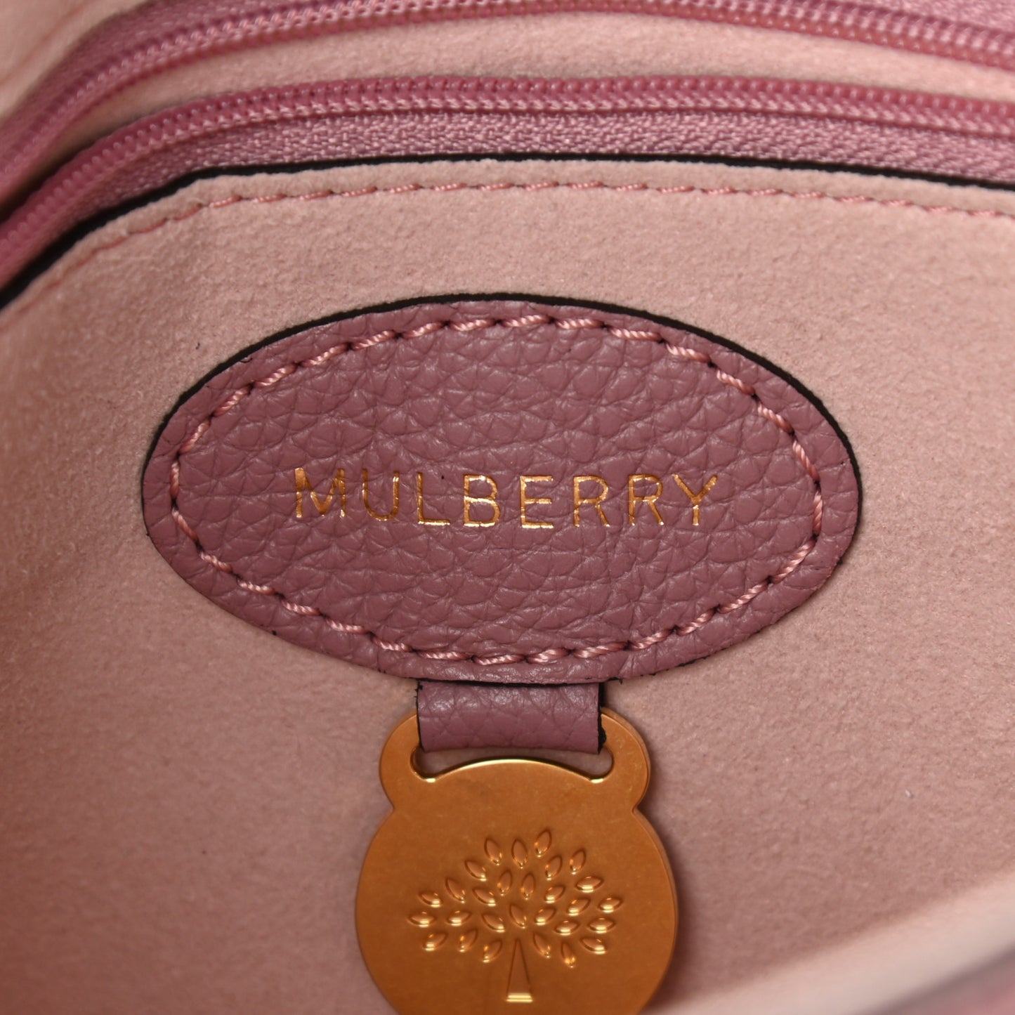 Classic Grain Calfskin Small Lily Flap Light Mocha Rose
