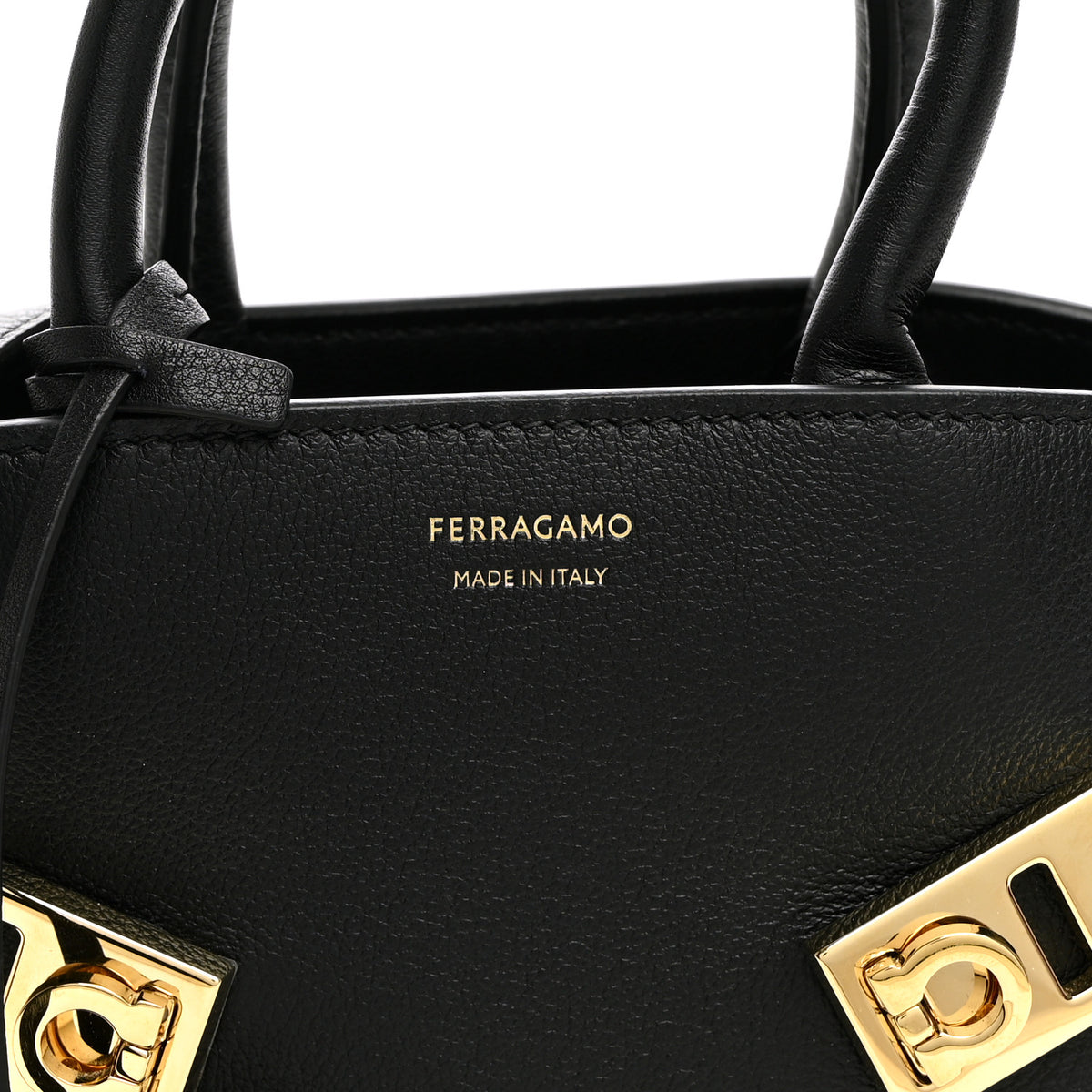 Salvatore Ferragamo Calfskin Mini Hug Bag Black 7 of 9