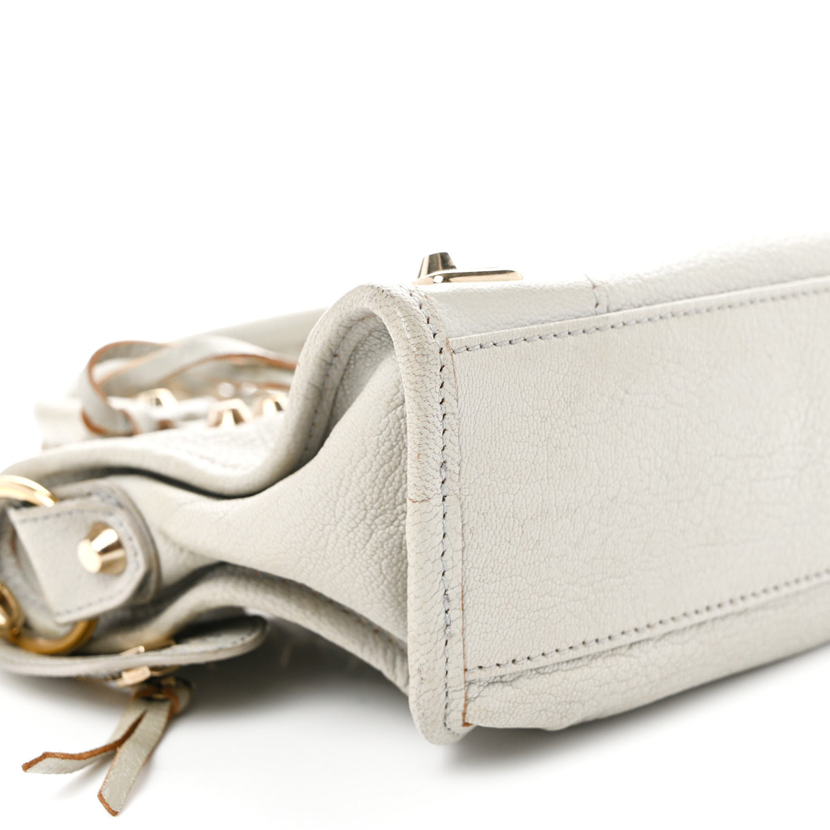 Balenciaga Chevre Gold Metallic Edge Hardware Mini City Gris Clair Gris Perle 10 of 11