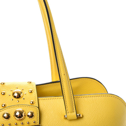 Prada Saffiano Studded Bijou Tote Girasole 10 of 17