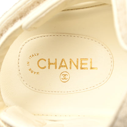 Chanel Knit Fabric Velcro Dad Sandals 38 Ivory 8 of 9