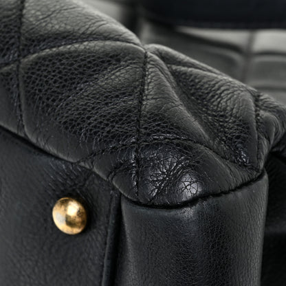 Chanel Calfskin Quilted Small CC Crown Tote Black 14 of 21