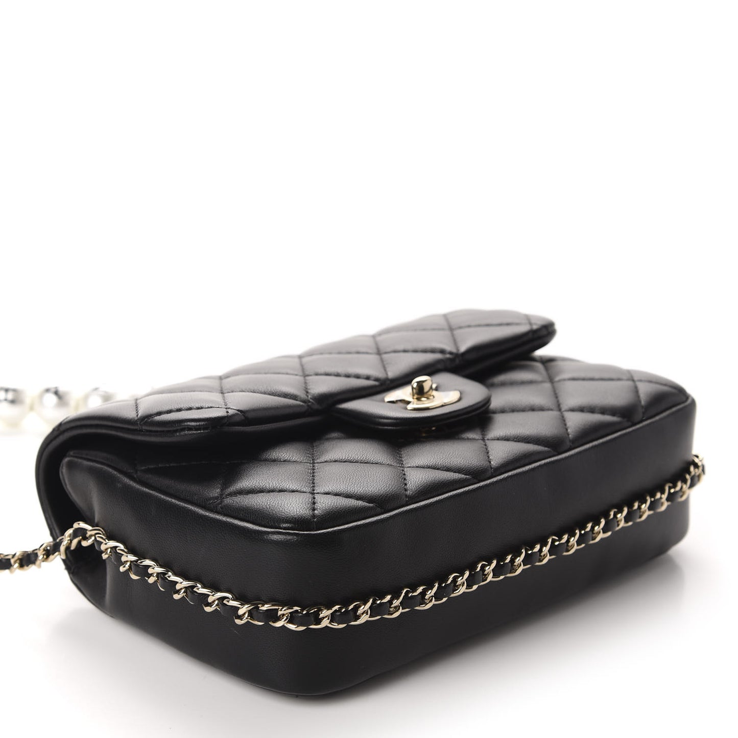 Lambskin Quilted Small My Precious Flap Black