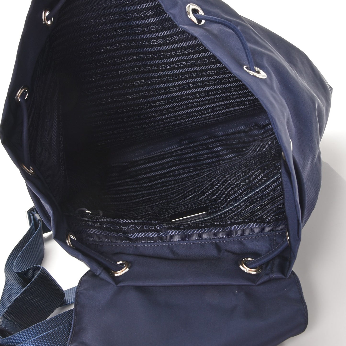 Nylon Vela Saffiano Medium Cinch Backpack Baltico