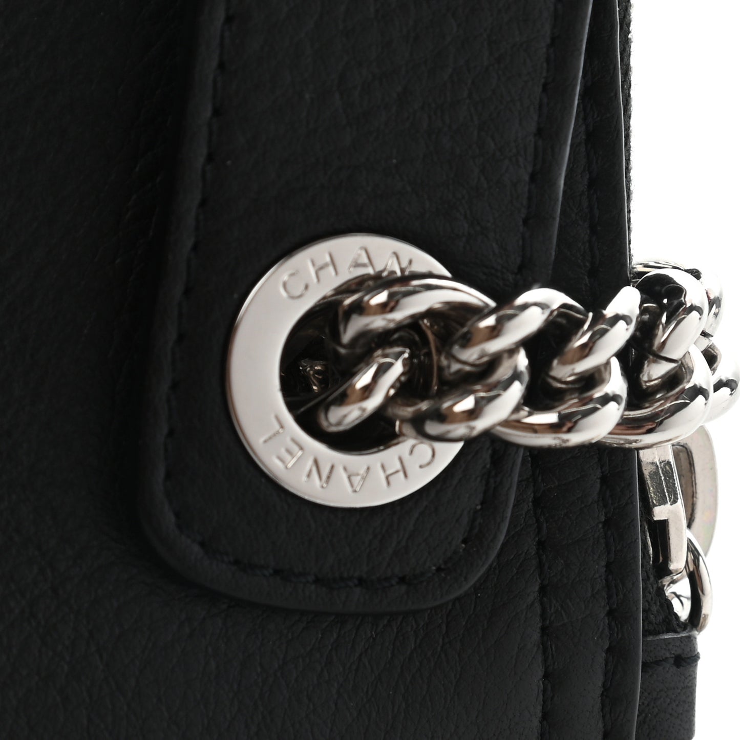 Calfskin Eyelets Clutch Black