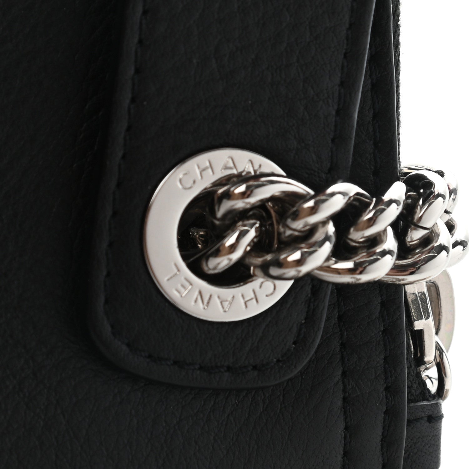 Chanel Calfskin Eyelets Clutch Black 8 of 8