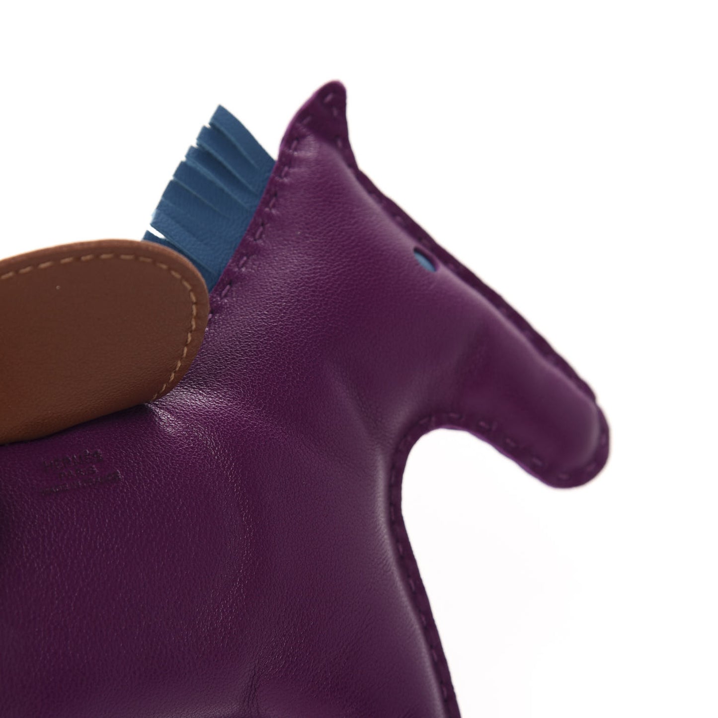 Milo Lambskin Grigri Rodeo Horse Bag Charm GM Anemone Bleu Izmir Fauve