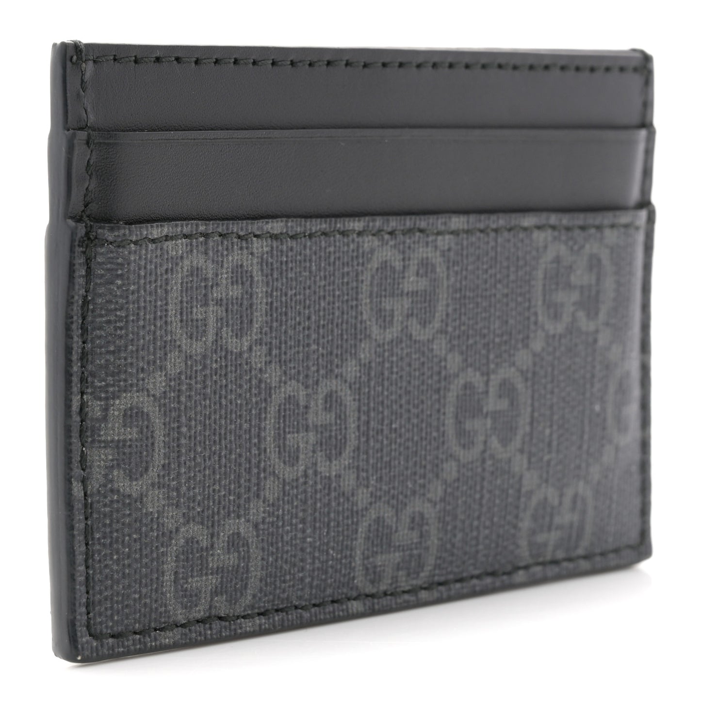 GG Supreme Monogram Kingsnake Card Holder Black Grey