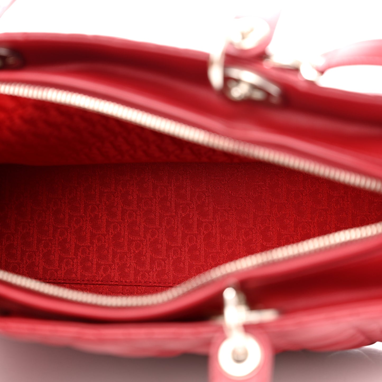 Lambskin Cannage Large Lady Dior Red