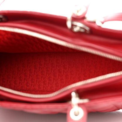 Christian Dior Lambskin Cannage Large Lady Dior Red 5 of 18