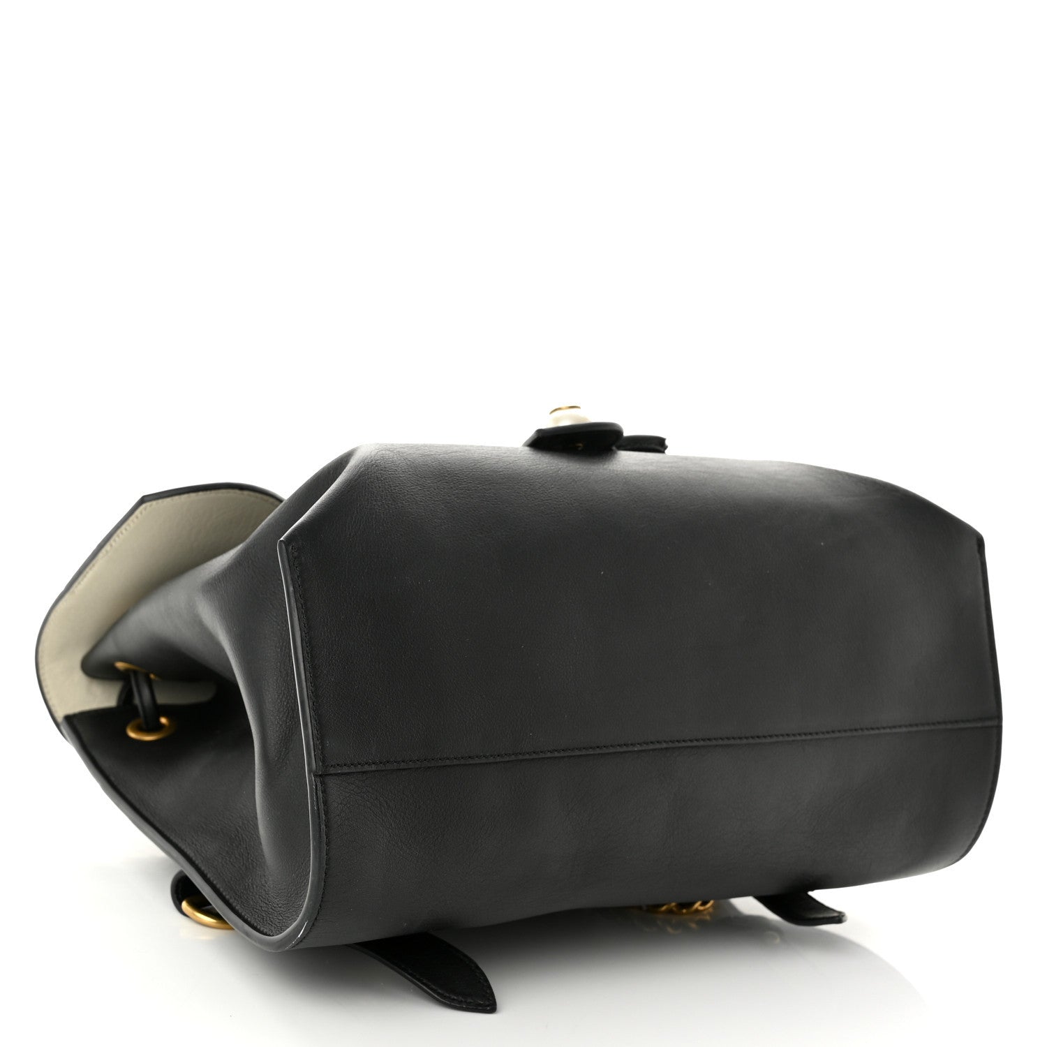 Gucci Calfskin Medium Malin Chain Backpack White Black Gold 4 of 12