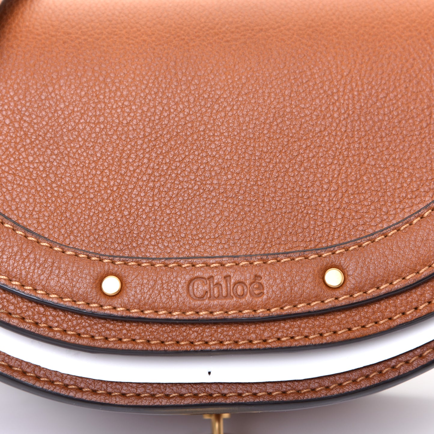 Calfskin Small Nile Bracelet Minaudiere Bag Caramel