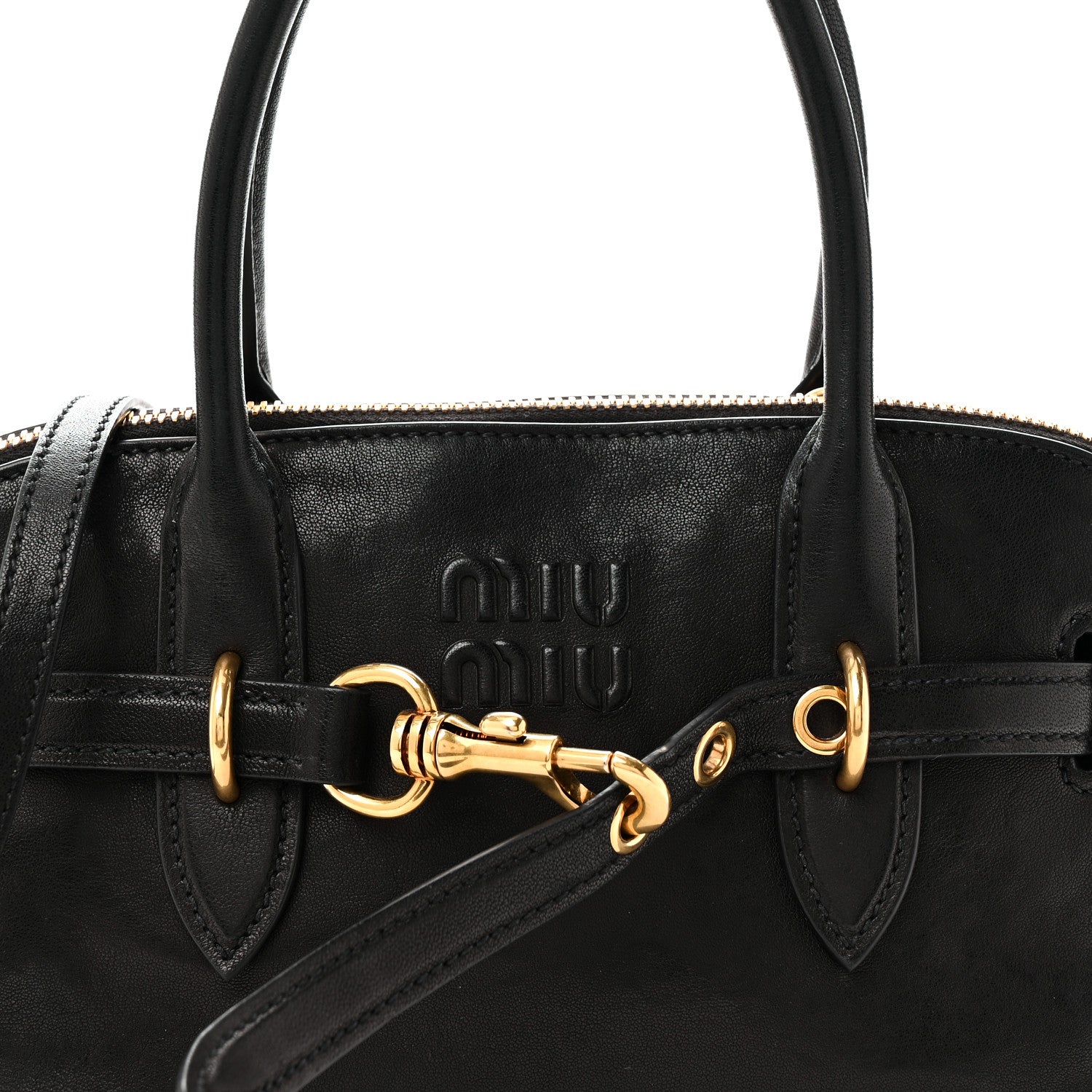 Miu Miu Nappa Aviator Regular Aventure Bag Black 7 of 9
