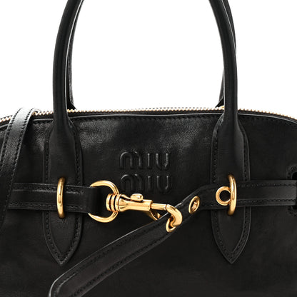 Miu Miu Nappa Aviator Regular Aventure Bag Black 7 of 9