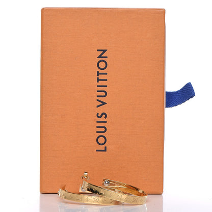 Louis Vuitton Nanogram Hoop Earrings Gold 7 of 7