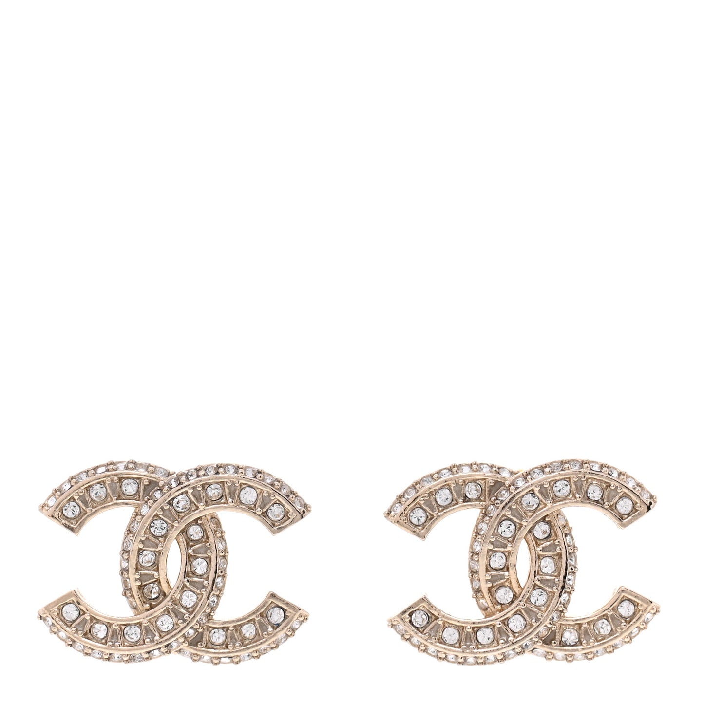 Crystal Timeless CC Earrings Light Gold