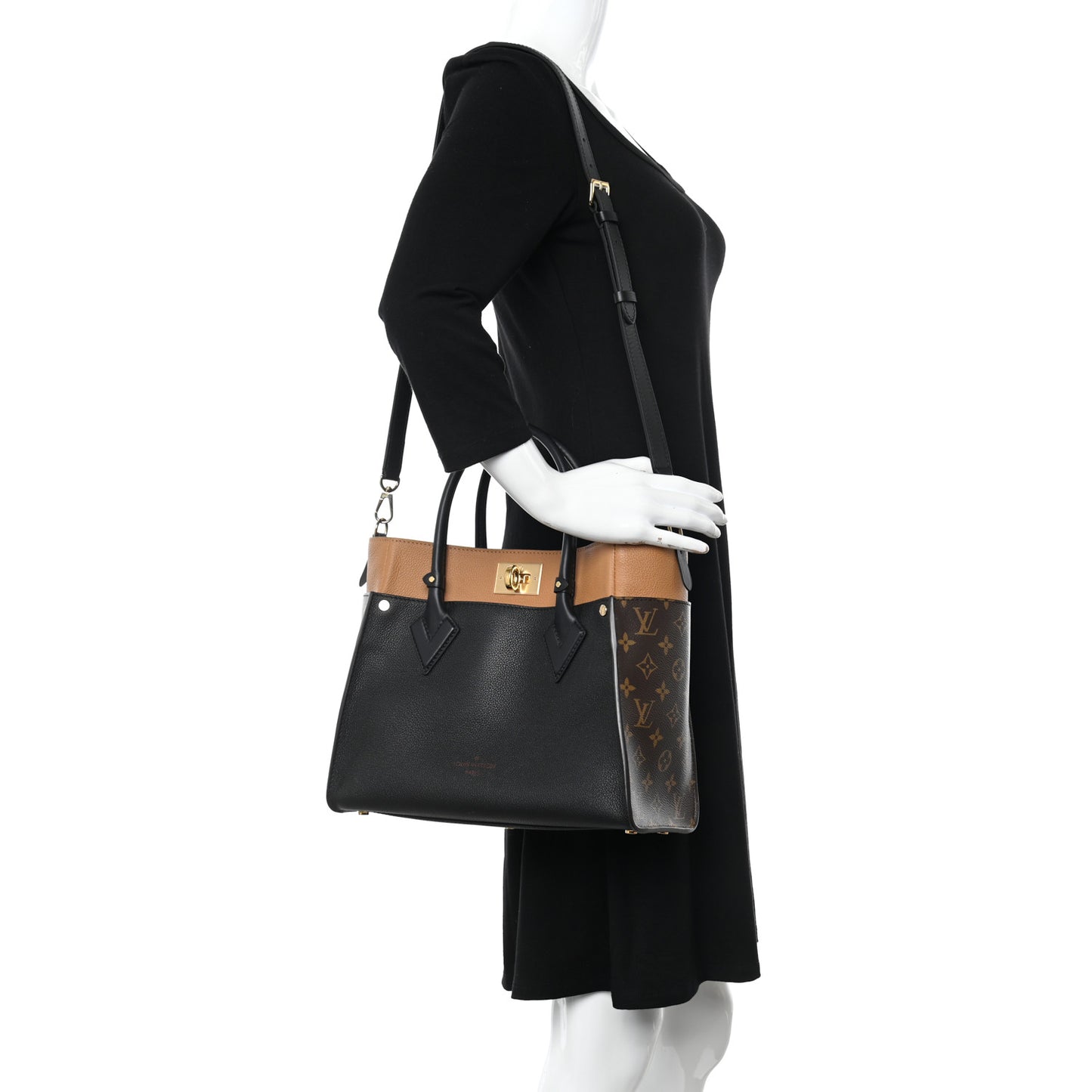 Calfskin Monogram On My Side Black