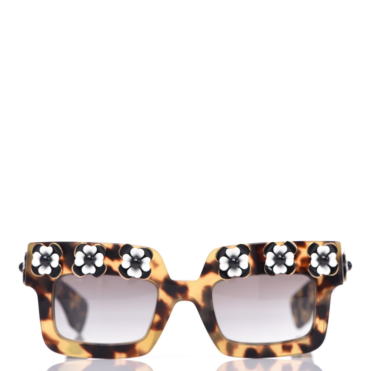 Prada Acetate Flower Poeme Sunglasses SPR25P Tortoise 2 of 9