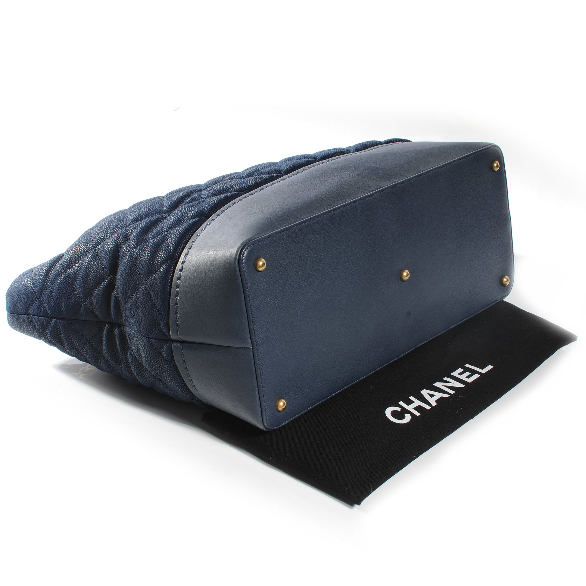 Chanel Iridescent Grained Calfskin Large Tote Blue 4 of 7