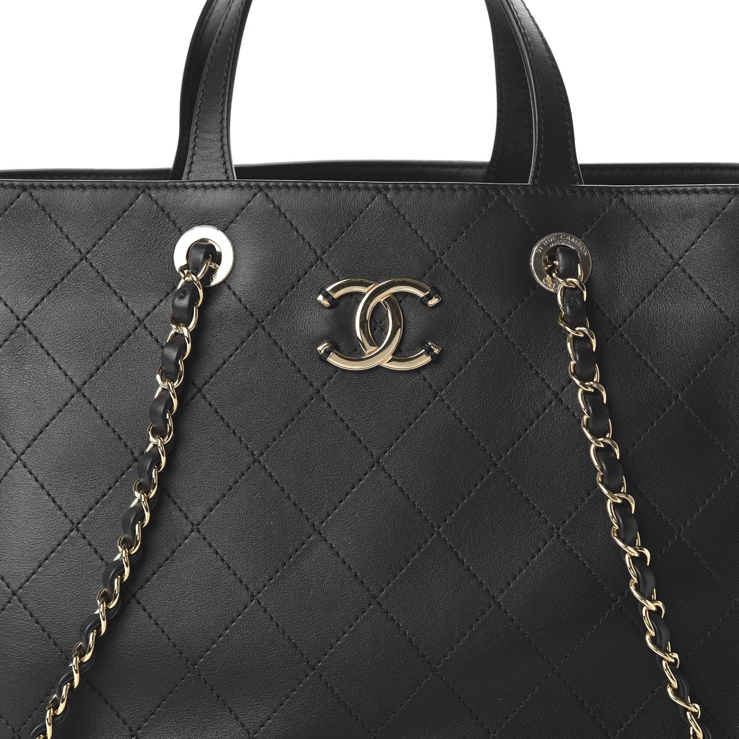 Chanel Calfskin Large Serial Shopper Tote Black 10 of 10