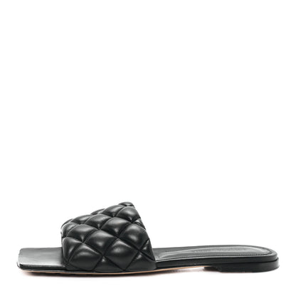 Bottega Veneta Nappa Matelasse Padded Flat Sandals 38 Black 1 of 10