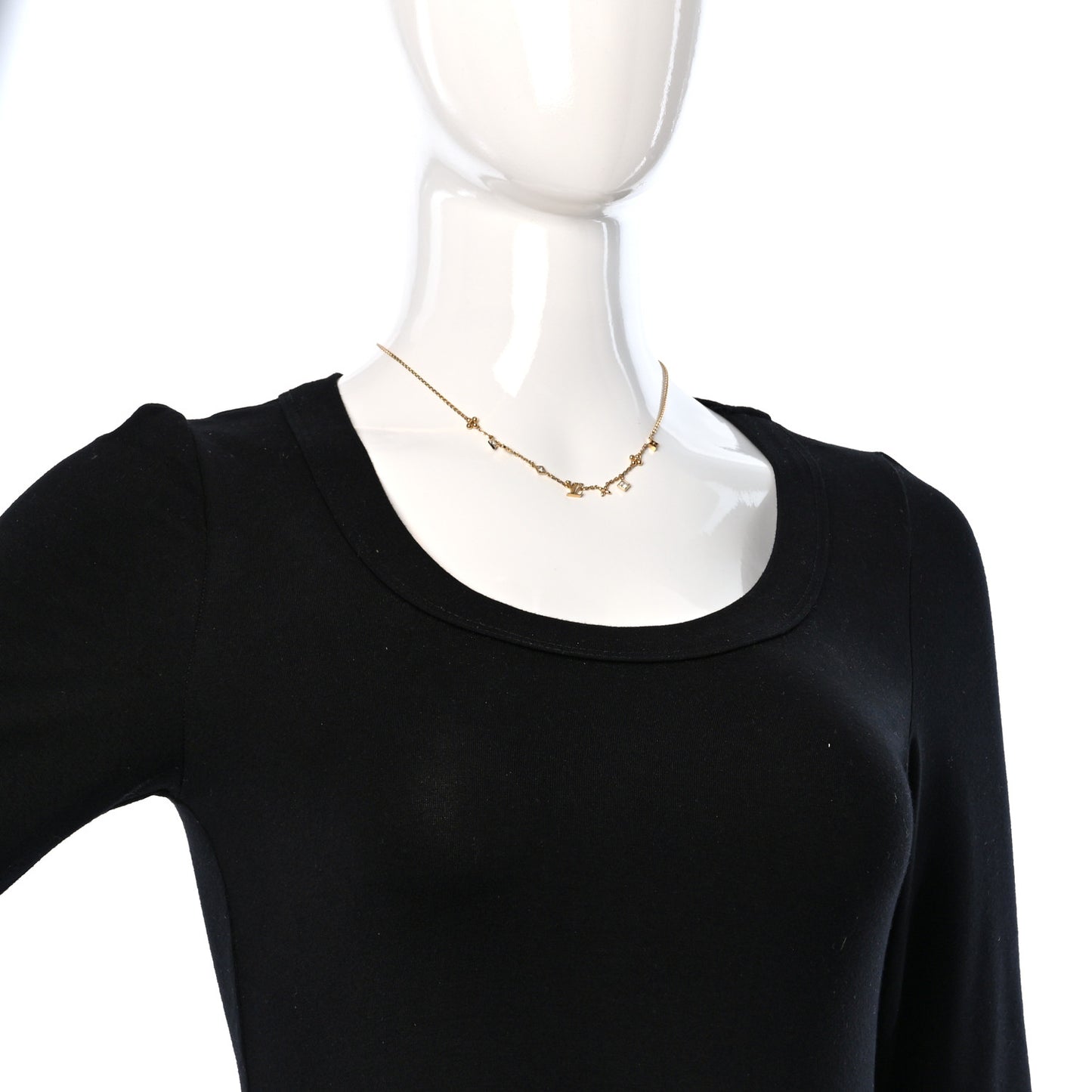 Metal Crystal LV In The Sky Necklace Gold