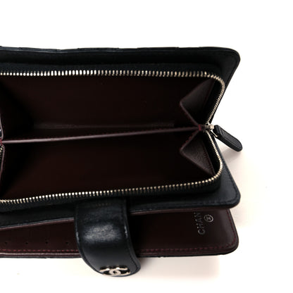 Chanel Lambskin Quilted Zipped Pocket Wallet Black 7 of 10