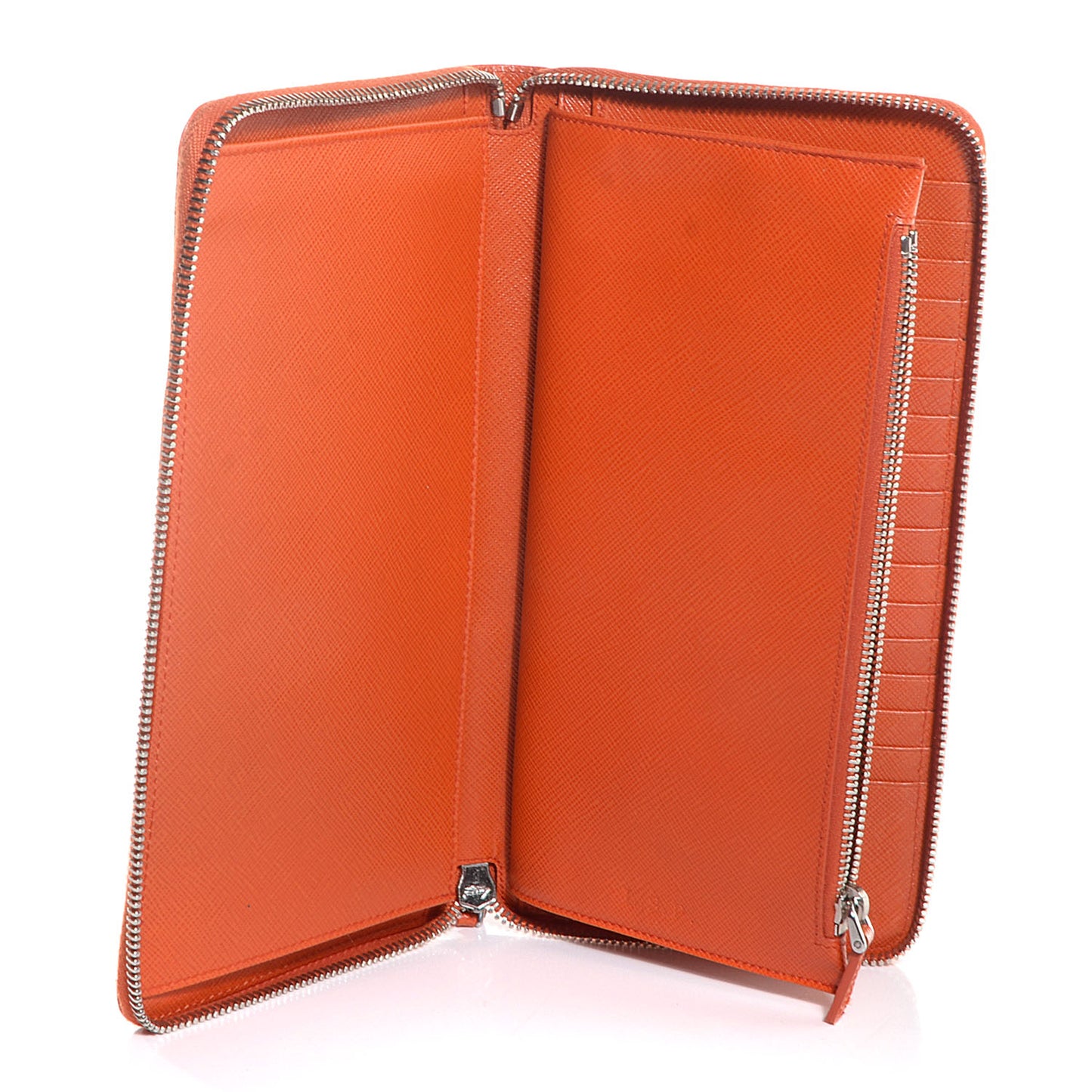 Saffiano Zip Around Portfolio Wallet Papaya