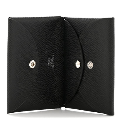 Hermes Epsom Calvi Duo Card Case Black 5 of 8