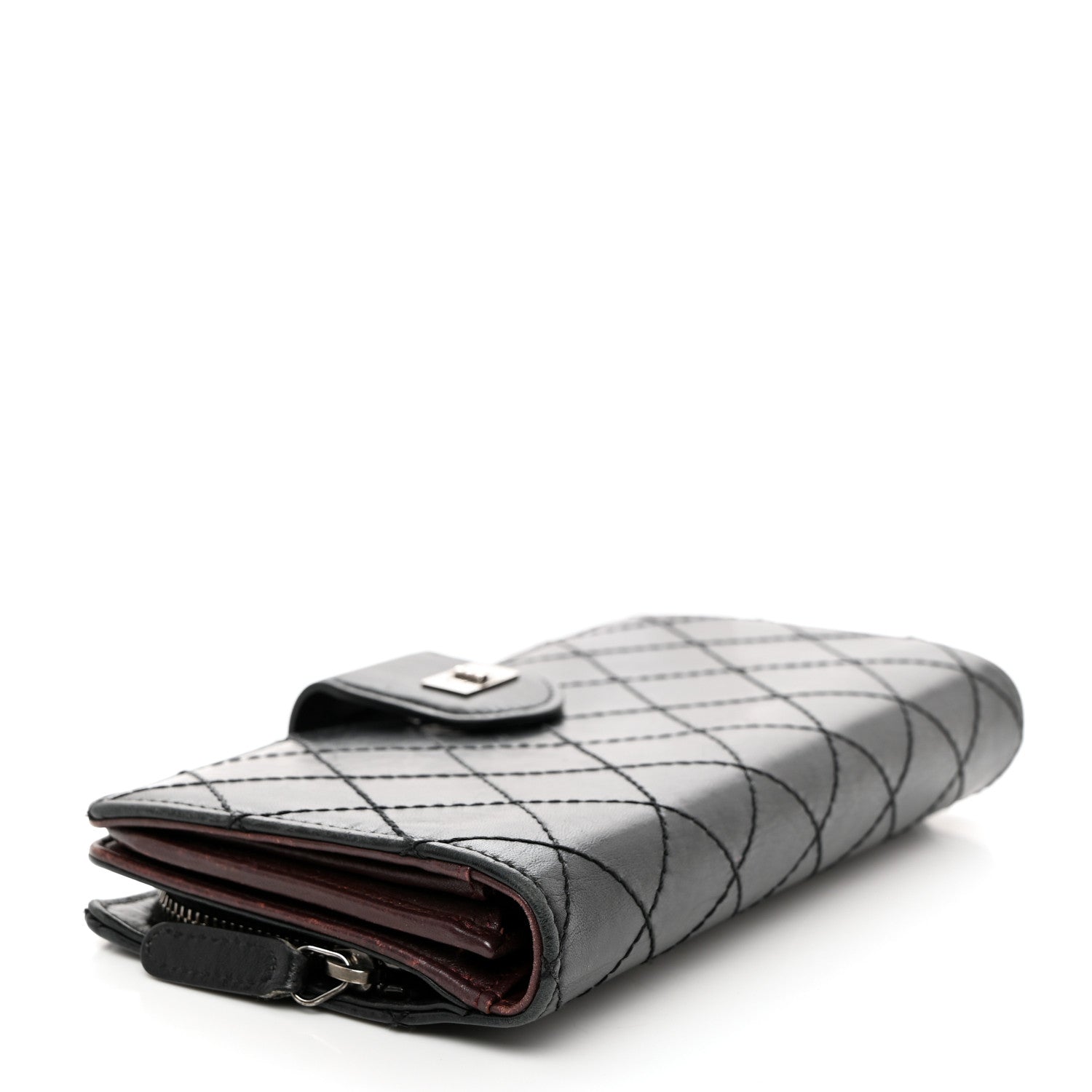 Chanel Lambskin Stitched Mademoiselle French Wallet Black 4 of 15
