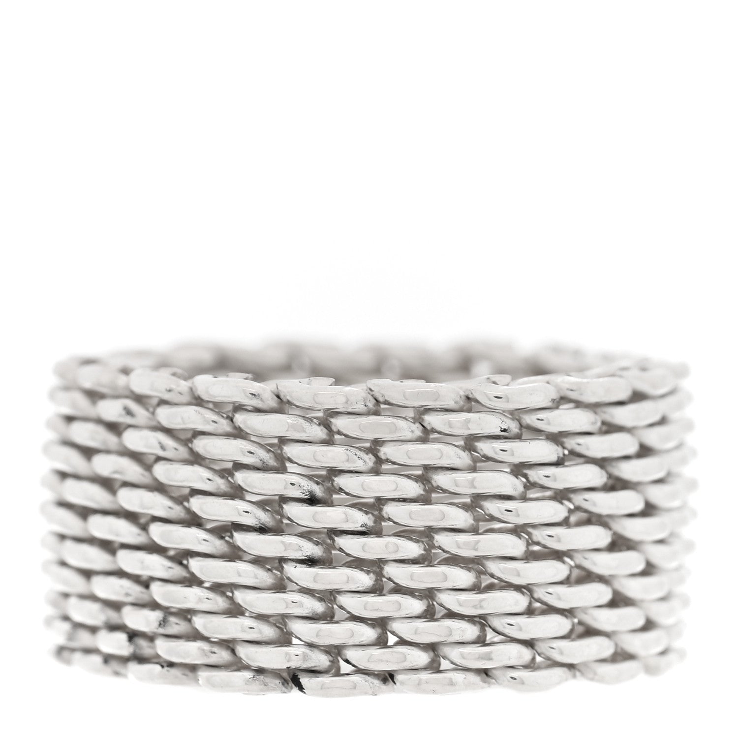 Tiffany Sterling Silver Somerset Mesh Ring 52 6 1 of 4