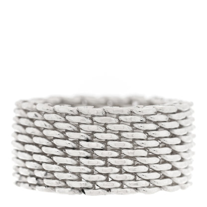 Tiffany Sterling Silver Somerset Mesh Ring 52 6 1 of 4