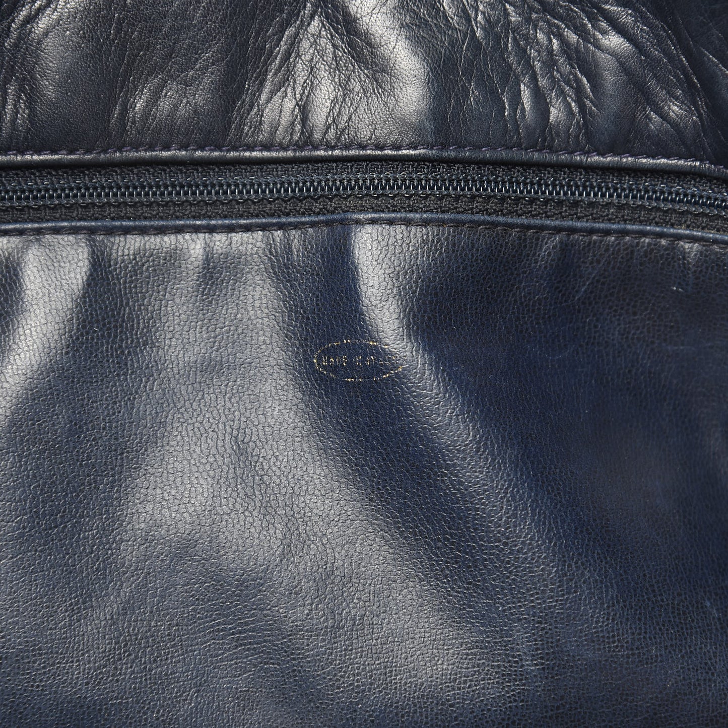 Lambskin Stitched Shopper Tote Navy