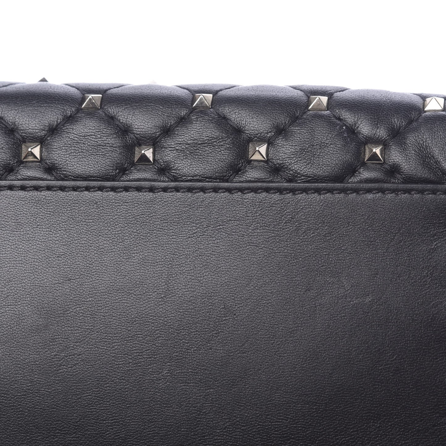 Nappa Rockstud Spike Double Handle Tote Black