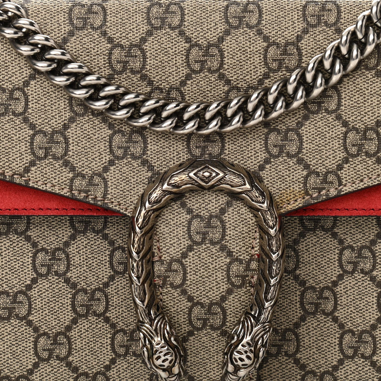 GG Supreme Monogram Small Dionysus Shoulder Bag Red