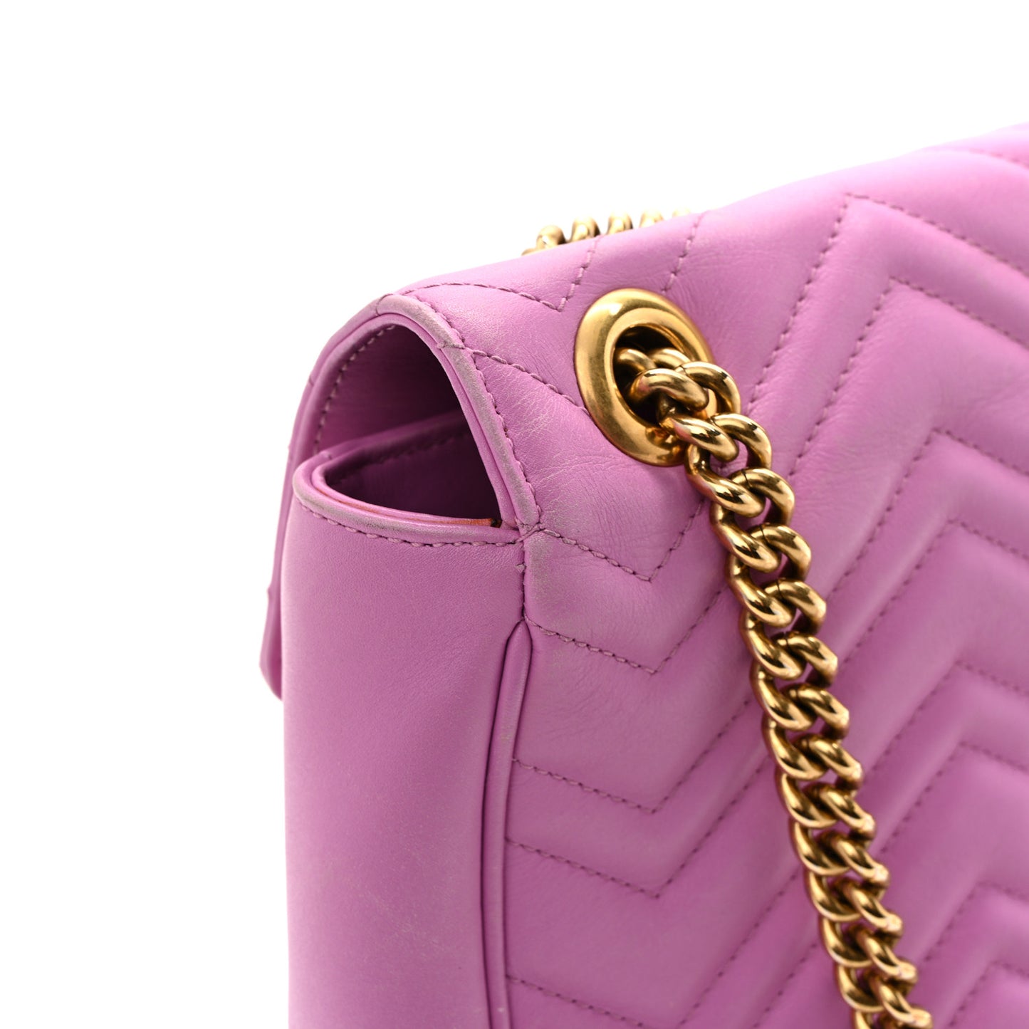 Calfskin Matelasse Medium GG Marmont Shoulder Bag Candy Mousse