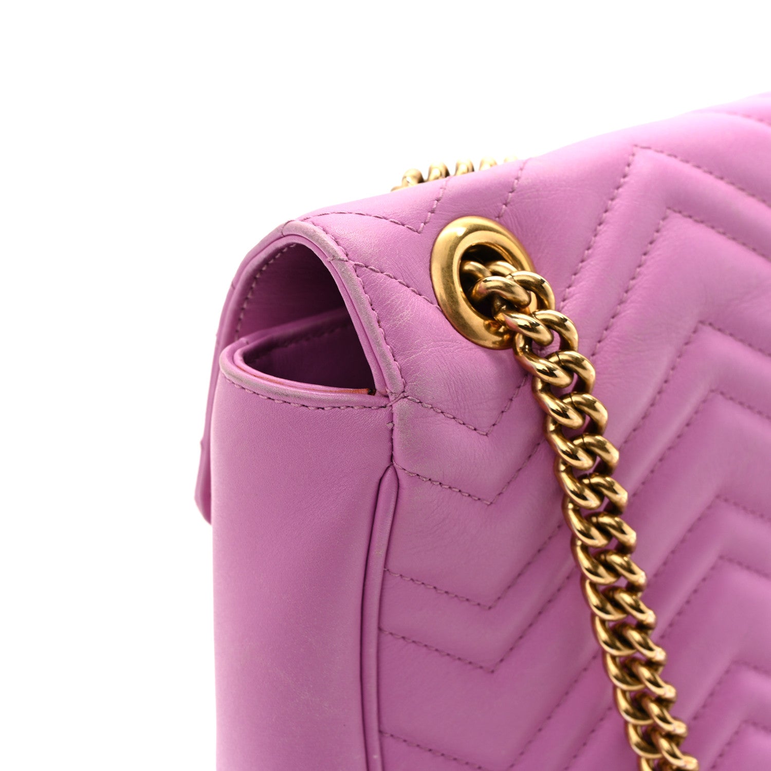 Gucci Calfskin Matelasse Medium GG Marmont Shoulder Bag Candy Mousse 11 of 15