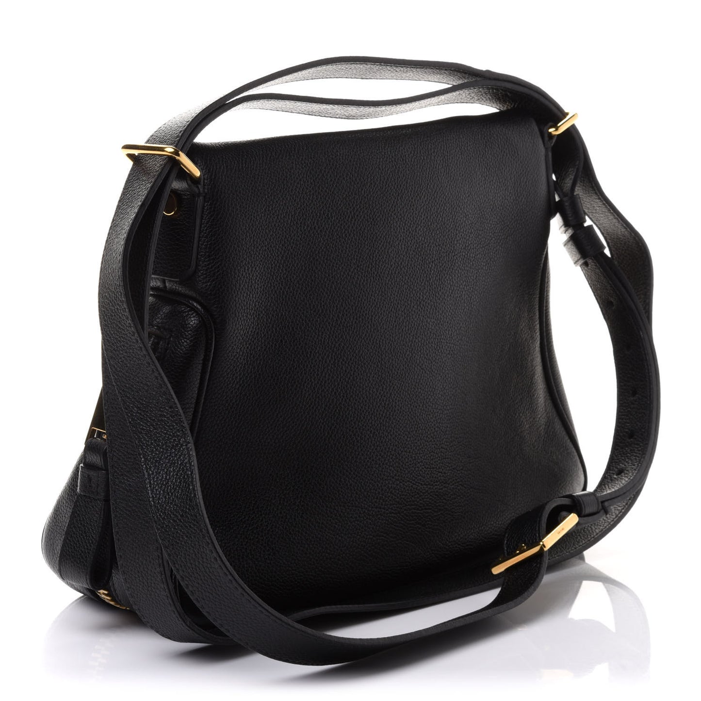 Grained Calfskin Medium Jennifer Crossbody Bag Black