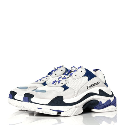 Balenciaga Fabric Mesh Womens Triple S Sneakers 37 White Bleu Violet 3 of 7