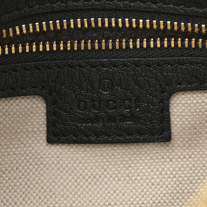 Gucci GG Grainy Calfskin Emblem Small Half Moon Shoulder Bag Black 6 of 12