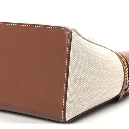 Loro Piana Calfskin Cotton Canvas L27 Extra Pocket Bag Natural Caramel Sugar 9 of 9